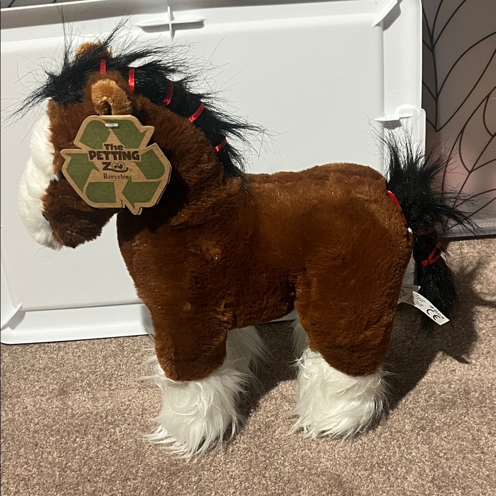 Brown and White Plush Horse Toy - Picture 4 of 5